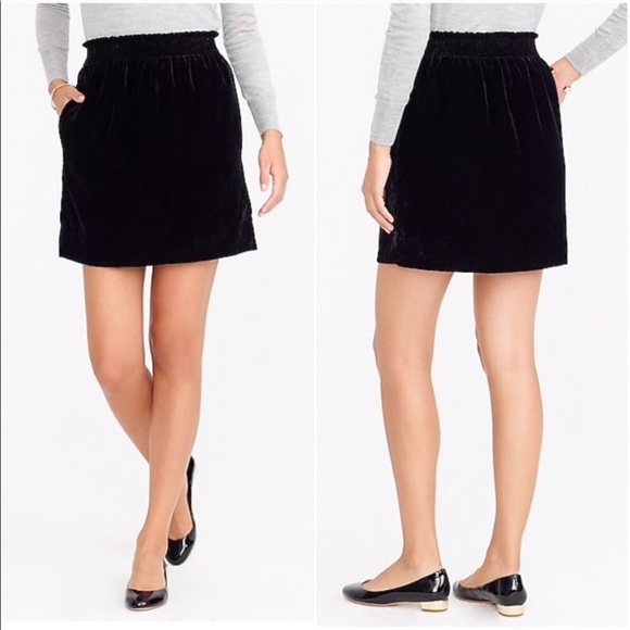 J. Crew Factory Dresses & Skirts - j crew black velvet sidewalk skirt